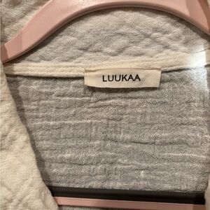 Luukaa Off-White Gauze Textured Asymetrical Jacket/Blouse